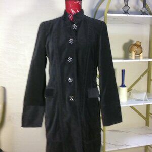 Chico's black velvet coat, statement piece, elegant, minimalist, classic, chic 1